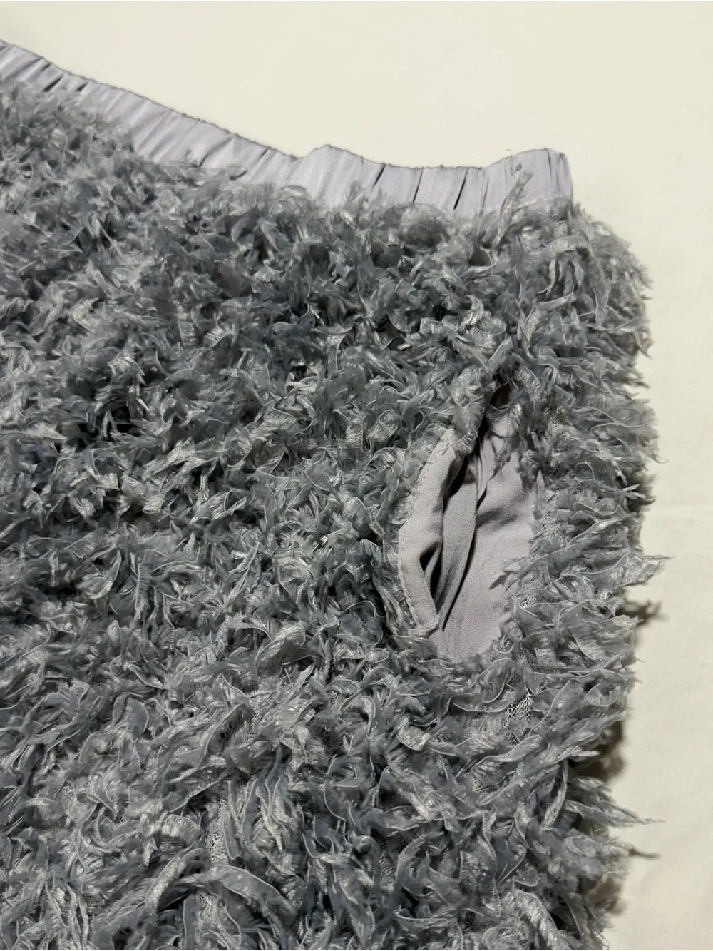Anthropologie Gray/Blue Shaggy Maxi Skirt